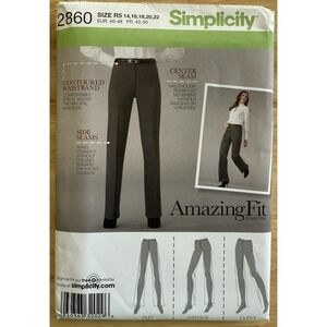Simplicity Amazing Fit‎ Pattern 2860 Misses' Miss Petite Pants Size 14-22 Uncut